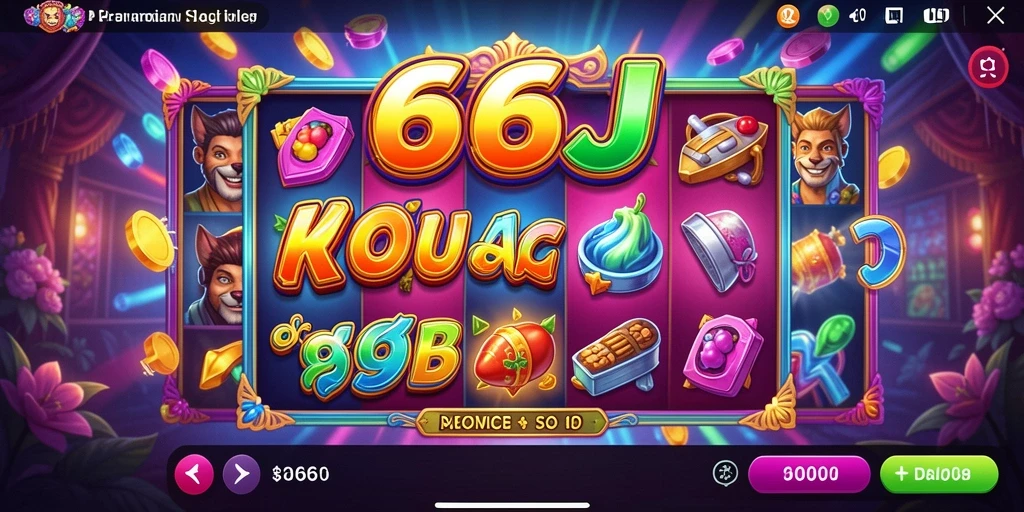 Tampilan permainan Slot di 666J yang menarik dan penuh warna.