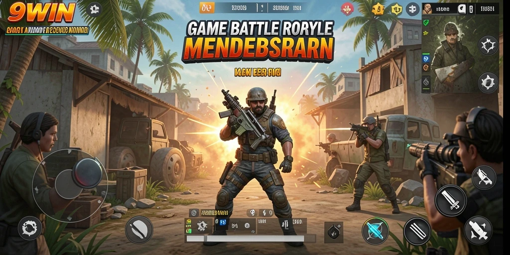 Screenshot gameplay Battle Royale yang intens di 9WIN.