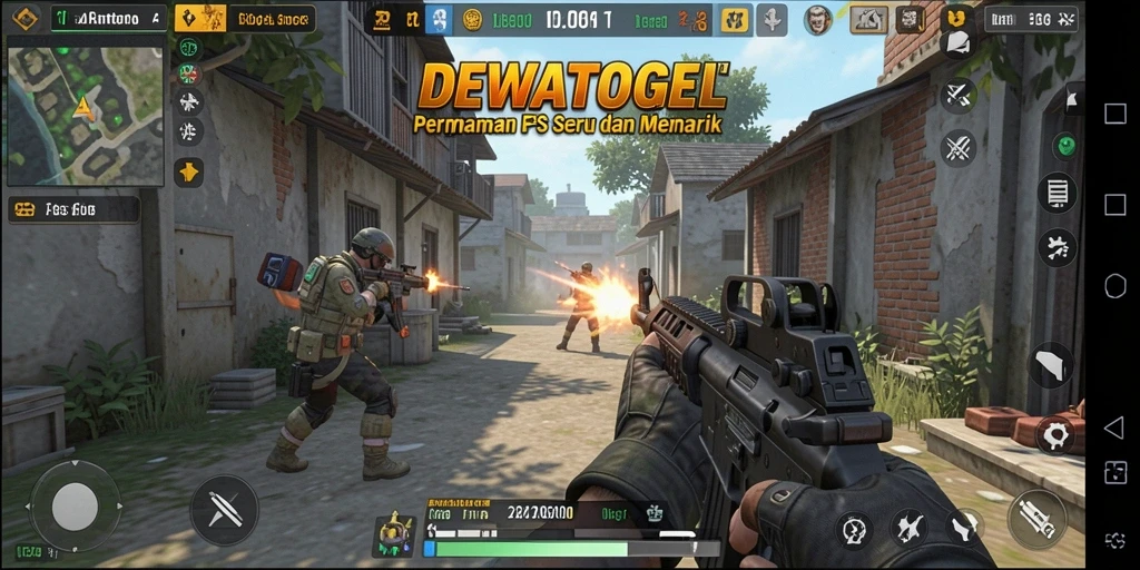 Screenshot dari gameplay seru DEWATOGEL di mode FPS.