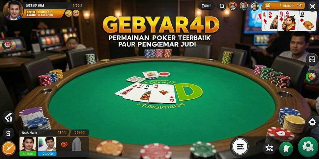 Screenshot GEBYAR4D menampilkan momen seru permainan poker.