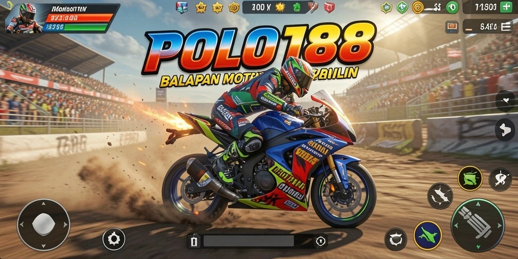Gameplay mendebarkan dalam balapan motor POLO188 yang menantang.