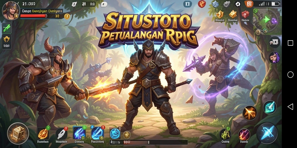 Screenshot gameplay SITUSTOTO menampilkan pertarungan seru di dunia RPG.