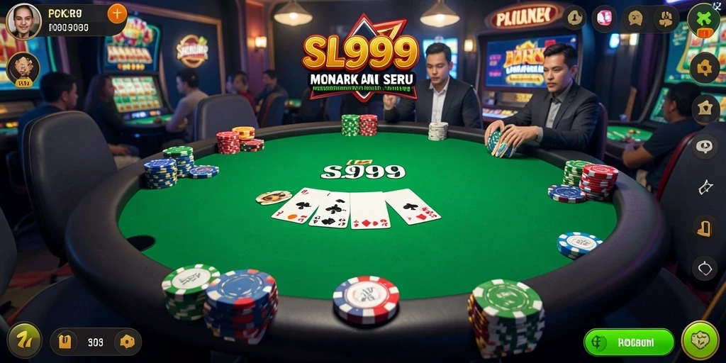 Tampilan gameplay SL999 yang menegangkan dan interaktif dalam permainan Poker.