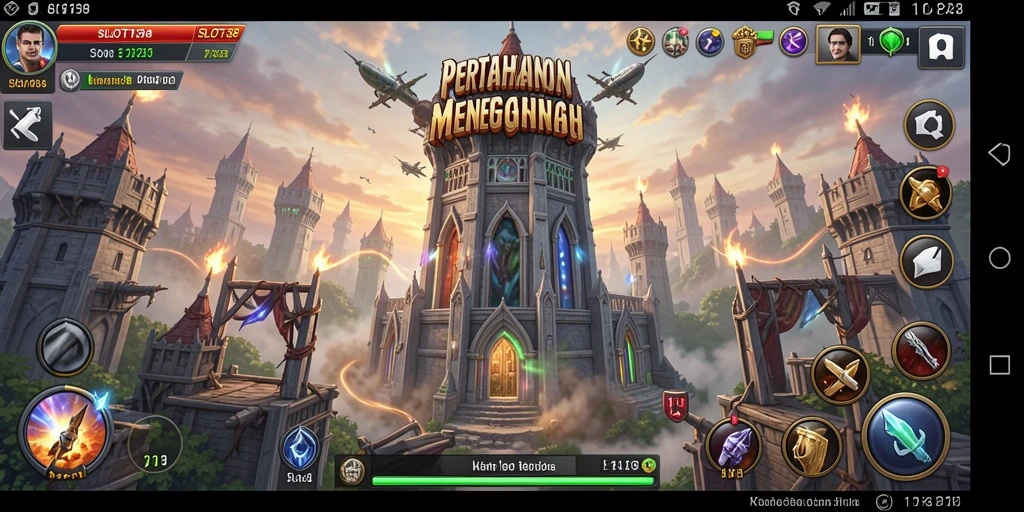 Tampilan gameplay SLOT138 dengan menara berfungsi melawan musuh.
